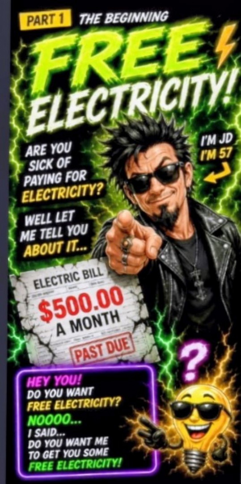 Your old ele bill  $500.00.       Your new bill.  $250.00